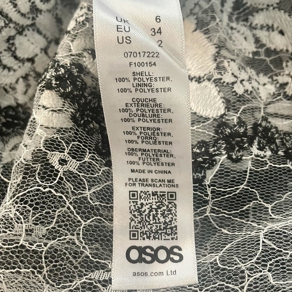 ASOS DESIGN Light Blue Premium Lace Midi Dress w/ Peplum Frill Hem Sz. 2 - Picture 9 of 11